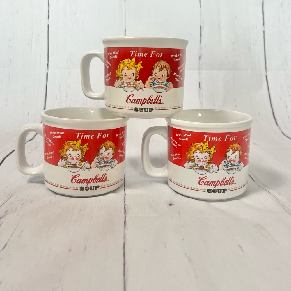 Vintage 1998 Campbell's Soup Mugs Set of 3 - Iconic Campbell’s Kids Ceramic